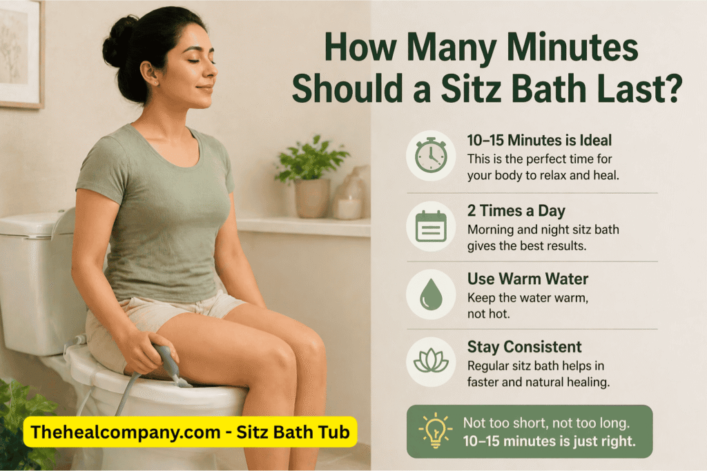How many minutes should a sitz bath last?