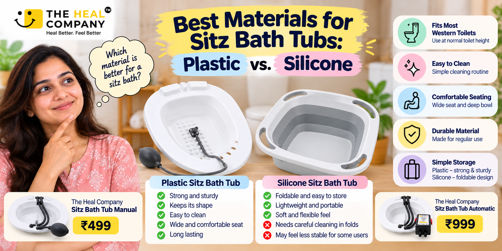 Best Materials for Sitz Bath Tubs: Plastic vs. Silicone
