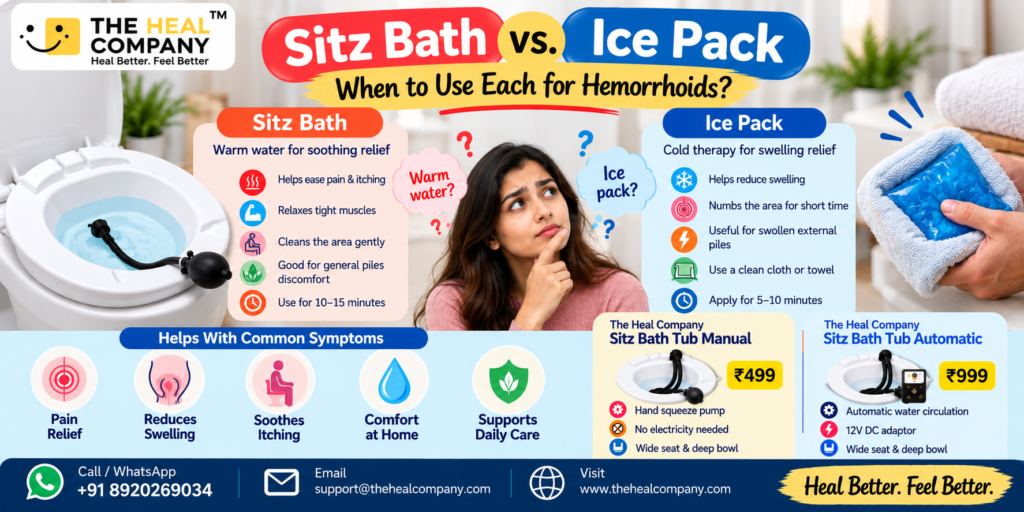 Sitz Bath vs. Ice Pack for Hemorrhoids: When to Use Each